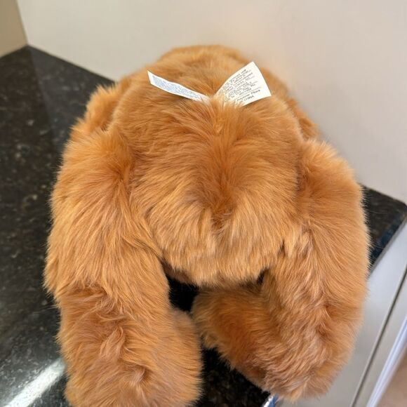 GUND Heads & Tales Plush Tan Bear -Fluffy Soft O5N86 Green Paisley Bow - Picture 6 of 10
